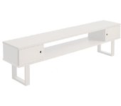 Max -mueble tv, mesa de televisión, acabado color blanco. medidas: 150 x 40 x 30 cm.