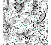 Papel pintado floral abstracto verde