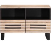 Mueble de tv madera maciza de mango blanco 70x34x46 cm