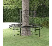 Banco interior | banco de jardín redondo de acero negro ø137 cm cfw65563