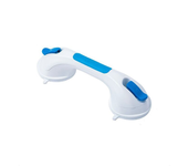 Barra de apoyo para ducha, para baño, 31 cm, asas de seguridad para personas mayores, sin taladros, azul