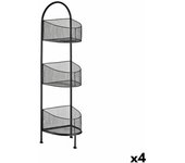 Estantería negro metal 21,2 x 97 x 28,5 cm (4 unidades)