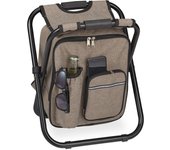 Relaxdays silla mochila de camping, plegable, taburete pesca, portátil, ligera y estable, 42x35x29 cm, poliéster, beige