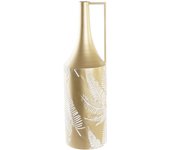 Jarron metal 21x21x71 hoja dorado