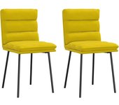 Pack 2 uds sillas de comedor | silla de cocina terciopelo amarillo cfw91143