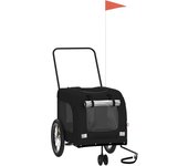 Remolque de bicicleta mascotas hierro tela oxford negro cfw76065