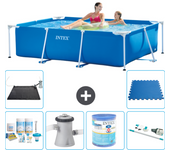 Paquete de piscina - intex - rectángulo - 220x150x60 cm + accesorios a42