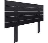 Dhome cabecero de madera reciclada dm estilo palet horizontal con patas cama palets herrajes incluidos (105cm, negro sólido)