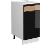 Vicco mueble bajo de cocina fame-line, roble negro alto brillo, 40 cm sin encimera