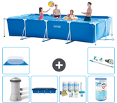 Paquete de piscina - intex - rectángulo - 450x220x84 cm + accesorios a341