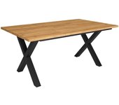 Mesa de comedor - 8 comensales - 170 - robusta y estable gracias a su estructura y patas macizas - roble - estilo industrial
