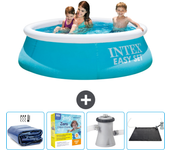 Paquete de piscina - intex - alrededor - 183x183x51 cm + accesorios cb11