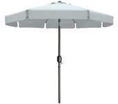 Marbueno sombrilla acero 8 varillas d270 cm polyester blanco jardin, piscina y terraza 104