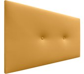 Dhome cabecero de polipiel liso con botones tapizado de alta gama cabezal lujo cama dormitorio moderno acolchado (mostaza, 105cm)