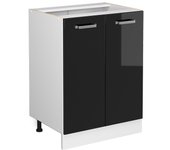Vicco mueble bajo de cocina r-line, negro brillo intenso, 60 cm sin encimera