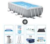 Paquete de piscina - intex - rectángulo - 400x200x100 cm + accesorios a2462