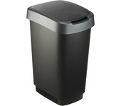 Rotho twist cubo de basura con bomba polipropileno gris lt25