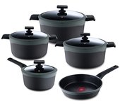 Batería de cocina masterpro reeco mp 9 piezas negro