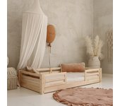 Cama 90x190 con barandillas y somier patas 1 cm myléna madera