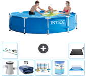 Paquete de piscina - intex - alrededor - 305x305x76 cm + accesorios a1666