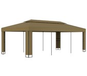 Cenador con techo doble 3x6 m gris topo 180 g/m² vidaxl