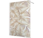 Vinilo adhesivo para mampara de ducha esmerilado - hojas tropicales