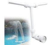 Fuente de piscina en cascada, ideal para jardín al aire libre (blanca)