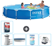 Paquete de piscina - intex - alrededor - 366x366x76 cm + accesorios a1735