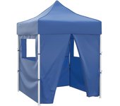 Carpa de recepción plegable 4 paredes 2x2 m azul acero