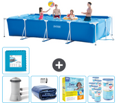 Paquete de piscina - intex - rectángulo - 450x220x84 cm + accesorios cb23