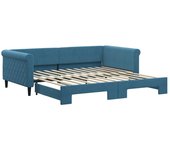 Sofá cama nido terciopelo azul 100x200 cm