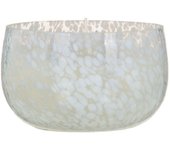 Portavelas cristal blanco 13 x 13 x 8 cm