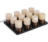 Set de 12 lámparas de mesa bronce oscuro rgbw recargables con estación de carga - alessia