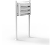 Wiltec sistema de 3 buzones color blanco acero galvanizado resistente a la intemperie con cerraduras de cilindro y llaves instalación independiente...