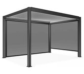 Pérgola bioclimática autoportante motorizadde 3x4m y 2 toldos ( 1 store 2,60 x 2,32 m et 1 store 3,67 x 2,32 m ) - oviala