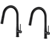 2pcs auralum max mezclador cocina,grifo fregadero inox con ducha extraíble,2 modos jets agua fría/caliente rotativo 360 grados,cavo en forma u,negro