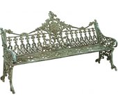 Biscottini banco de jardín liberty en hierro fundido - banco de exterior para terrazas, patios y porches-acabado antiguo-sofá de exterior-180x65x100cm