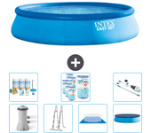 Paquete de piscina - intex - alrededor - 457x457x107 cm + accesorios cb45