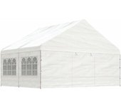 Maison exclusive - cenador con techo polietileno blanco 4,46x5,88x3,75 m