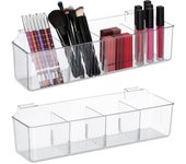 Relaxdays organizador de puerta armario, set 2, cestas colgantes cocina y baño, 10x38x12,5 cm, plástico, transparente
