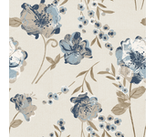 Papel pintado floral rosas azules
