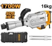 Ingco martillo 16 kg.1700 w.rompedor box pdb17008