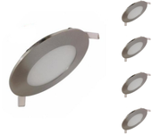 Led spot extra plano redondo alu 6w (pack de 5) - blanco neutro 4000k - 5500k - silamp