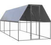 Vidaxl jaula gallinero de exterior de acero galvanizado 2x6x2 m
