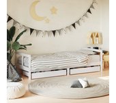 Estructura de cama infantil con cajones madera maciza de pino blanco 80x200 cm