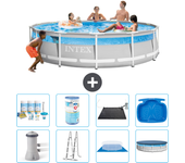 Paquete de piscina - intex - alrededor - 427x427x107 cm + accesorios a2703