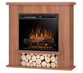 Tula - chimenea de suelo eléctrica independiente con led - 23' - nogal - 95 x 92 x 28