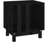 Caseta para perros madera maciza de pino negro 50x40x52 cm