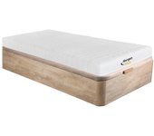 Conjunto somier arcón natural claro + colchón de espuma 7 zonas 90 x 190 cm - stelo kids de morgengold