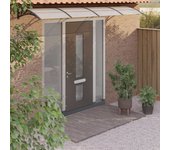 Vidaxl marquesina puerta policarbonato negro y transparente 400x75 cm